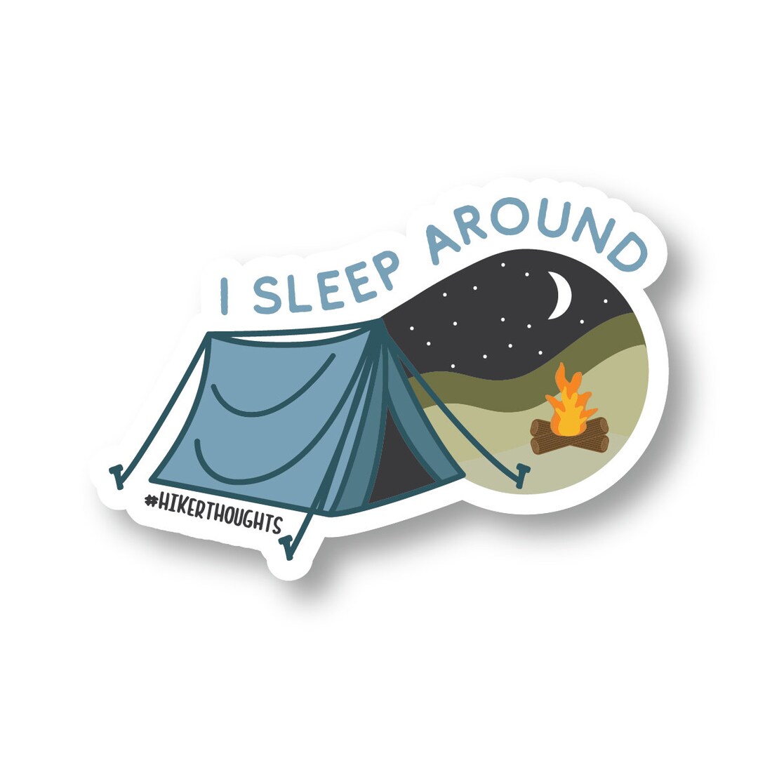 I Sleep Around Camping Sticker - Etsy