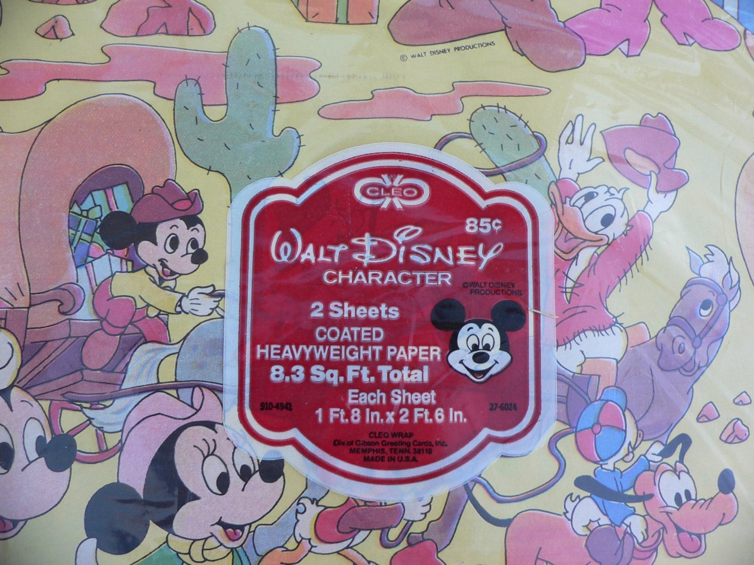 Vintage Eighties Disney Wrapping Paper Happy Birthday Cleo Etsy