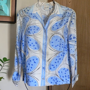 Vintage Vera Silk Blouse Mod Floral