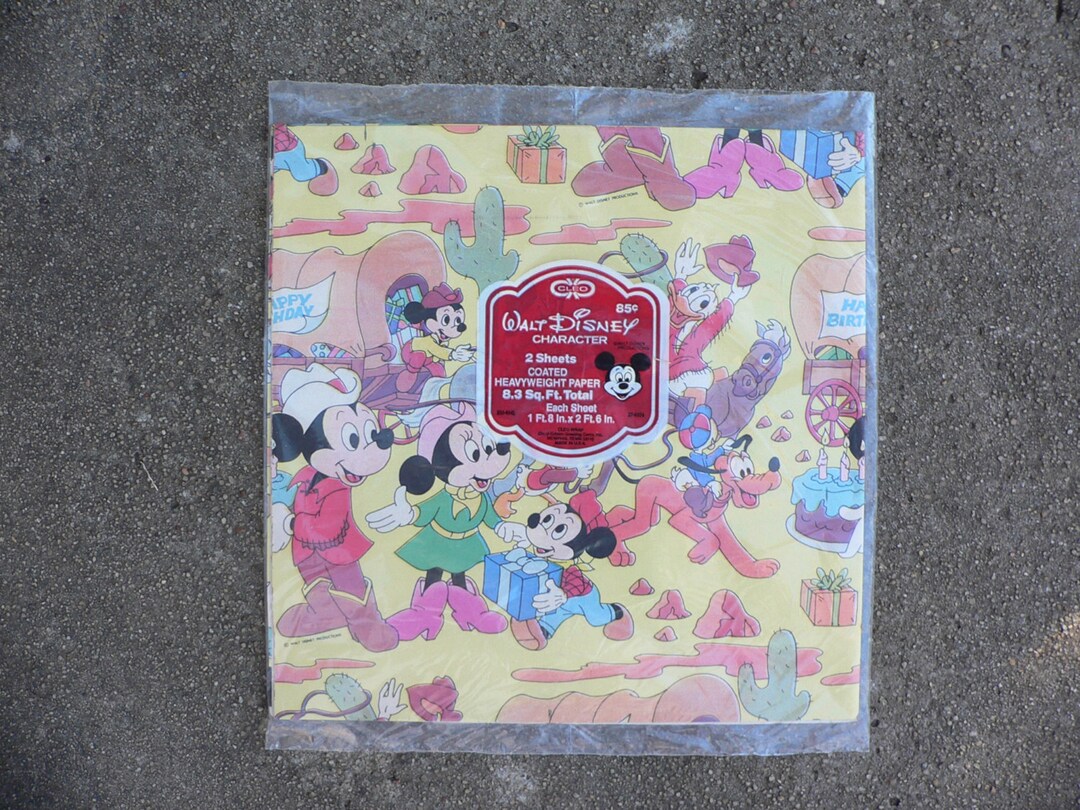 Vintage Eighties Disney Wrapping Paper Happy Birthday Cleo Etsy