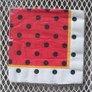 Vintage Paper Napkins by Amscan Lots of Dots Patter Mod Polka Dots Party Napkins
