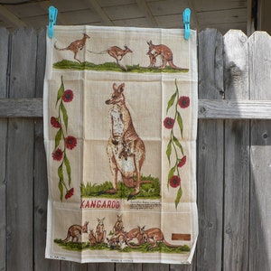 Vintage Australia Kangaroo Tea Towel