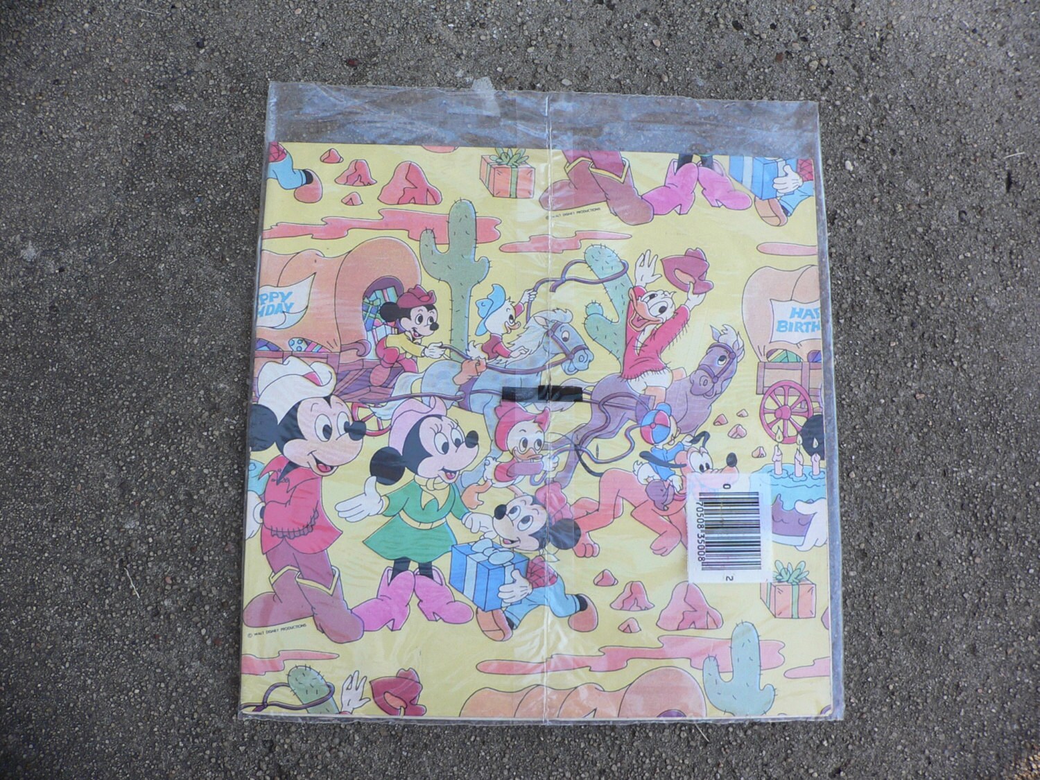 Vintage Eighties Disney Wrapping Paper Happy Birthday Cleo Etsy