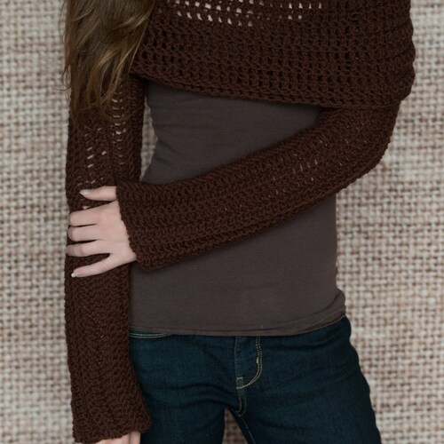 Crochet Pattern Sleeve Wrap Scarf Instant Download PDF Etsy