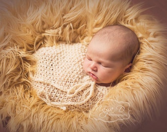 Knitting Pattern - Newborn Snuggle Sack - Instand Download PDF - Photography Prop Pattern