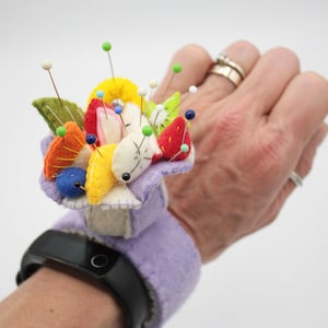 unique felt wrist pincushion - gift for seamstresses and tailors