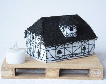 felt lighted house, flameless candle cover