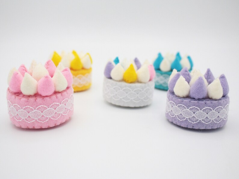 Set of 5 Mini Fake Cakes Felt Food Etsy