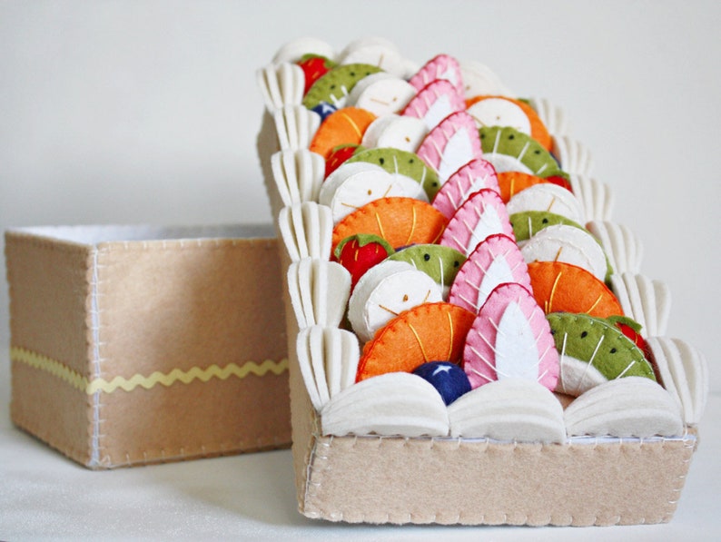 Decorative Felt Box Fake Fruit Cake Etsy