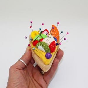 mini slice cake felt pincushion