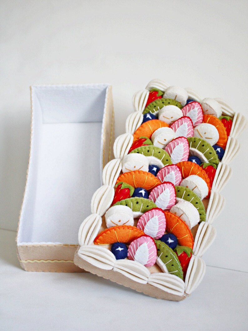 Decorative Felt Box Fake Fruit Cake Etsy