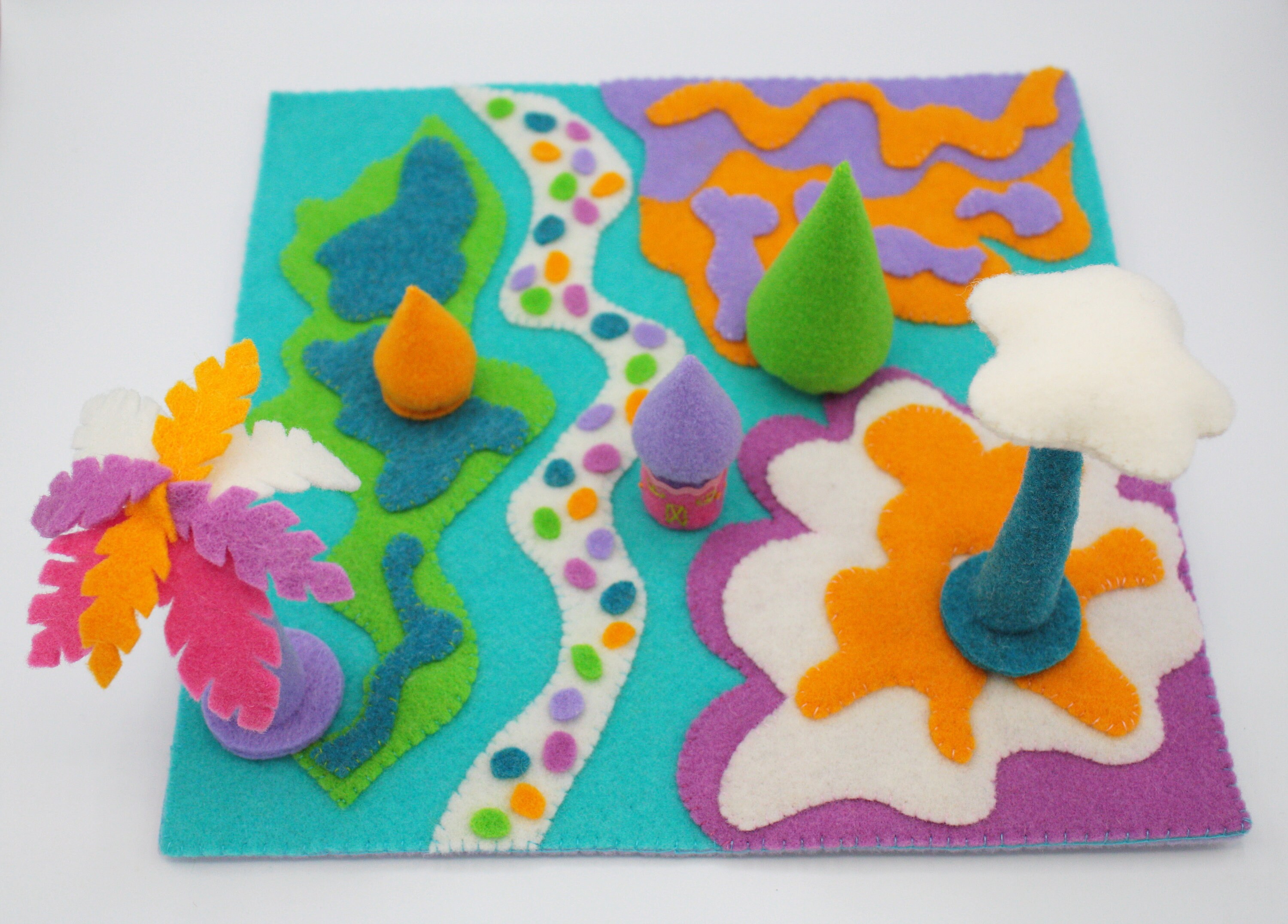 Rainbow Themed Felt Play Mat Set Etsy UK
