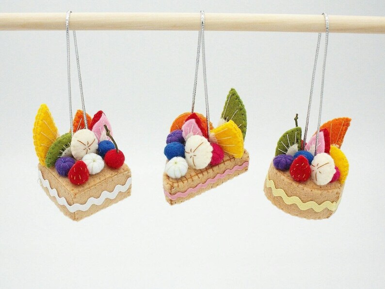 mini fake cakes hanging charms set of 3 image 1