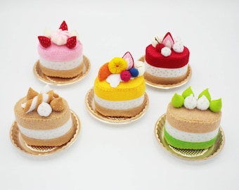 mini fake cakes set of 5, felt food