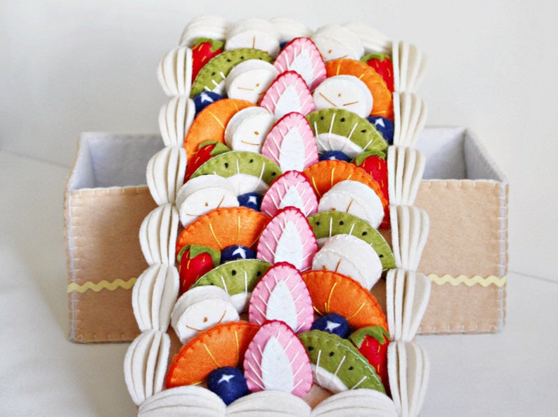 Decorative Felt Box Fake Fruit Cake Etsy