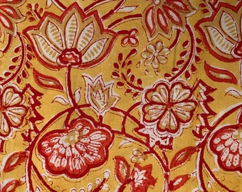 Indian block print, handprinted cotton, dress materials, 100% cotton, floral prints, fabric from india, yardage, jaipuri cotton prints