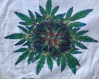 Vintage Bud T shirt, cotton, FREE SHIPPING, size Medium 38-40, OG Marijuana tshirt, Vintage 420 shirt, long sleeve