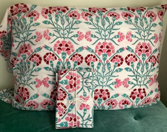 Pillowcases, Free shipping,Handmade, Indian cotton prints, standard pilowcases , super soft all cotton pillowcases