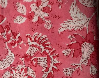 Indian block print, handprinted cotton, dress materials, 100% cotton, floral prints, fabric from india, yardage, jaipuri cotton prints