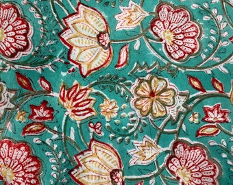 Indian block print, handprinted cotton, dress materials, 100% cotton, floral prints, fabric from india, yardage, jaipuri cotton prints