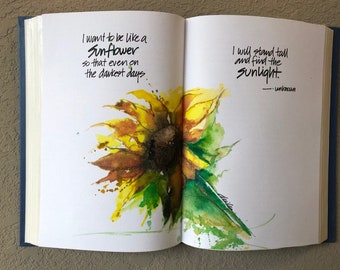 Wall Hanging Art-Sunflower watercolor--on demand art