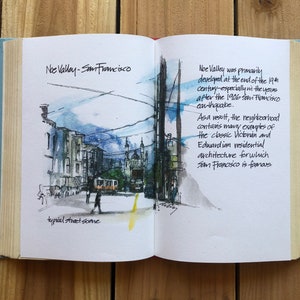 Noe Valley, San Francisco Aquarell - auf Anfrage Kunst