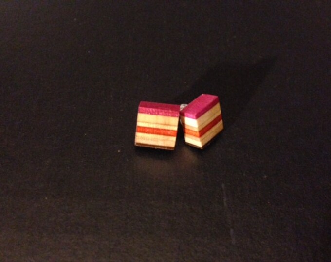 Triangle Recycled Skateboard Stud Earrings