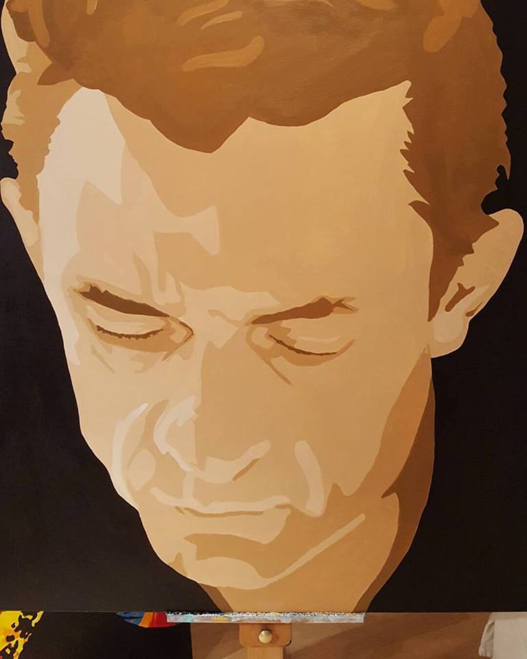 Johnny Cash Portrait by Victoria Schweizer 48x60" Acrylic on Canvas - Etsy