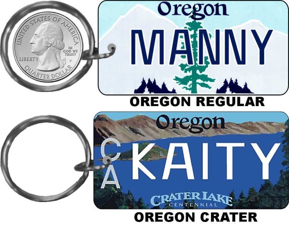 Personalized Oregon State License Plate Replica keychain