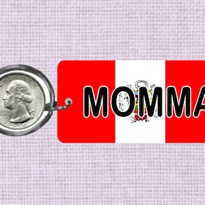 Personalized Peru Country flag keychain