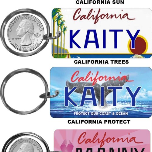 Personalized Arizona License Plate Engraved Keychain Key Etsy