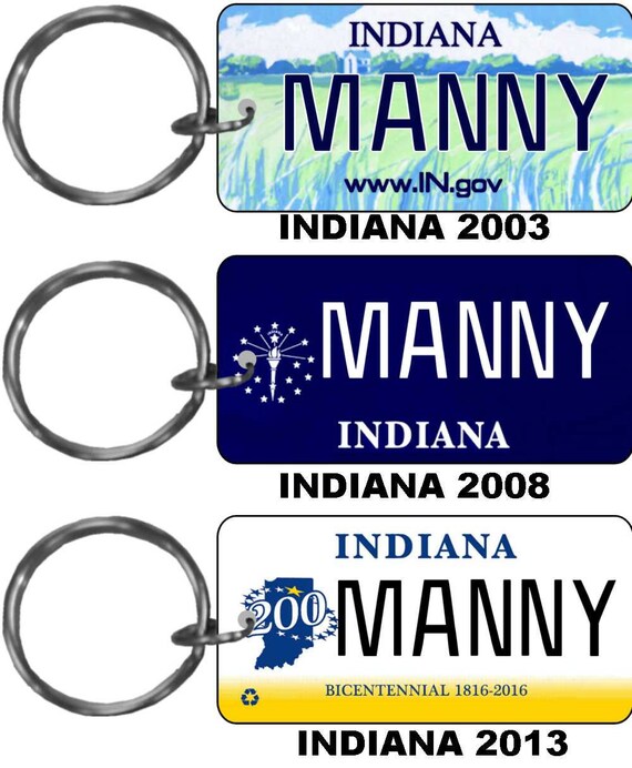 Personalized Indiana 2003 2008 2013 Replica License Plate Etsy