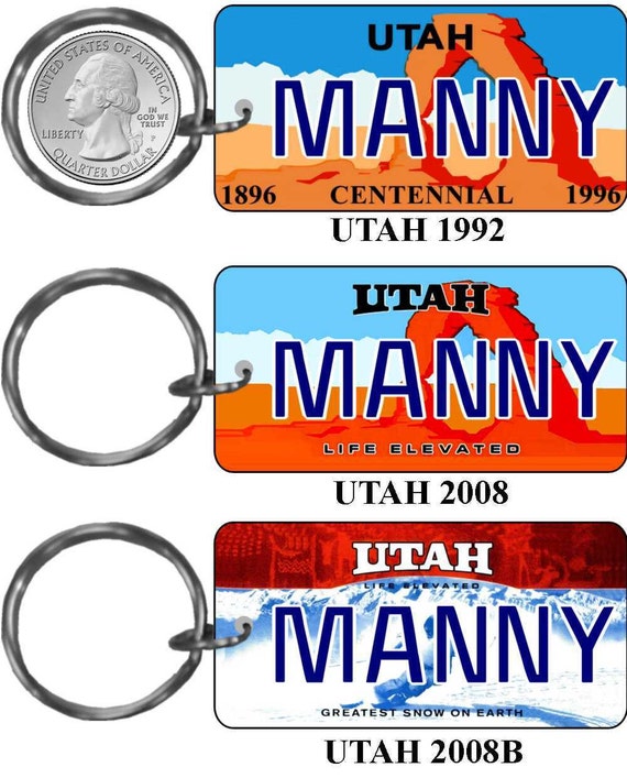 Personalized Utah 1992 2008 2008B replica license plate Etsy