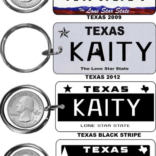 Personalized Texas Replica License Plate Keychain Etsy