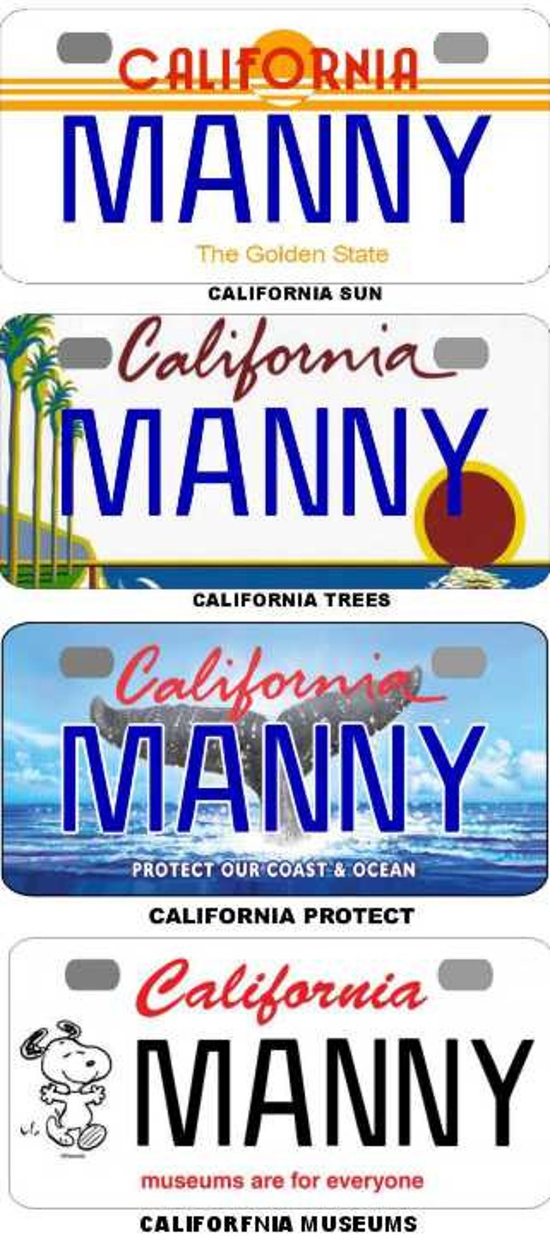 Personalized California BICYCLE Replica License Plate Etsy