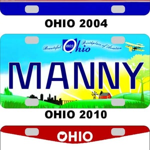 Personalized Ohio BICYCLE LARGE replica license plate accessory overlaminated