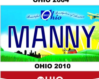 Personalized Ohio Refrigerator Magnet State License Plate Replica