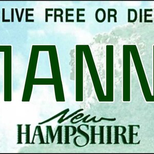 Personalized New Hampshire BICYCLE replica license plate accessory overlaminated