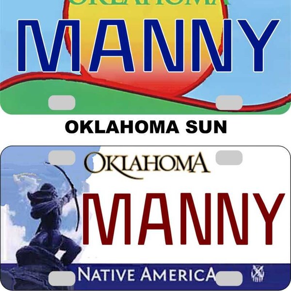 Personalized Oklahoma License Plates Etsy