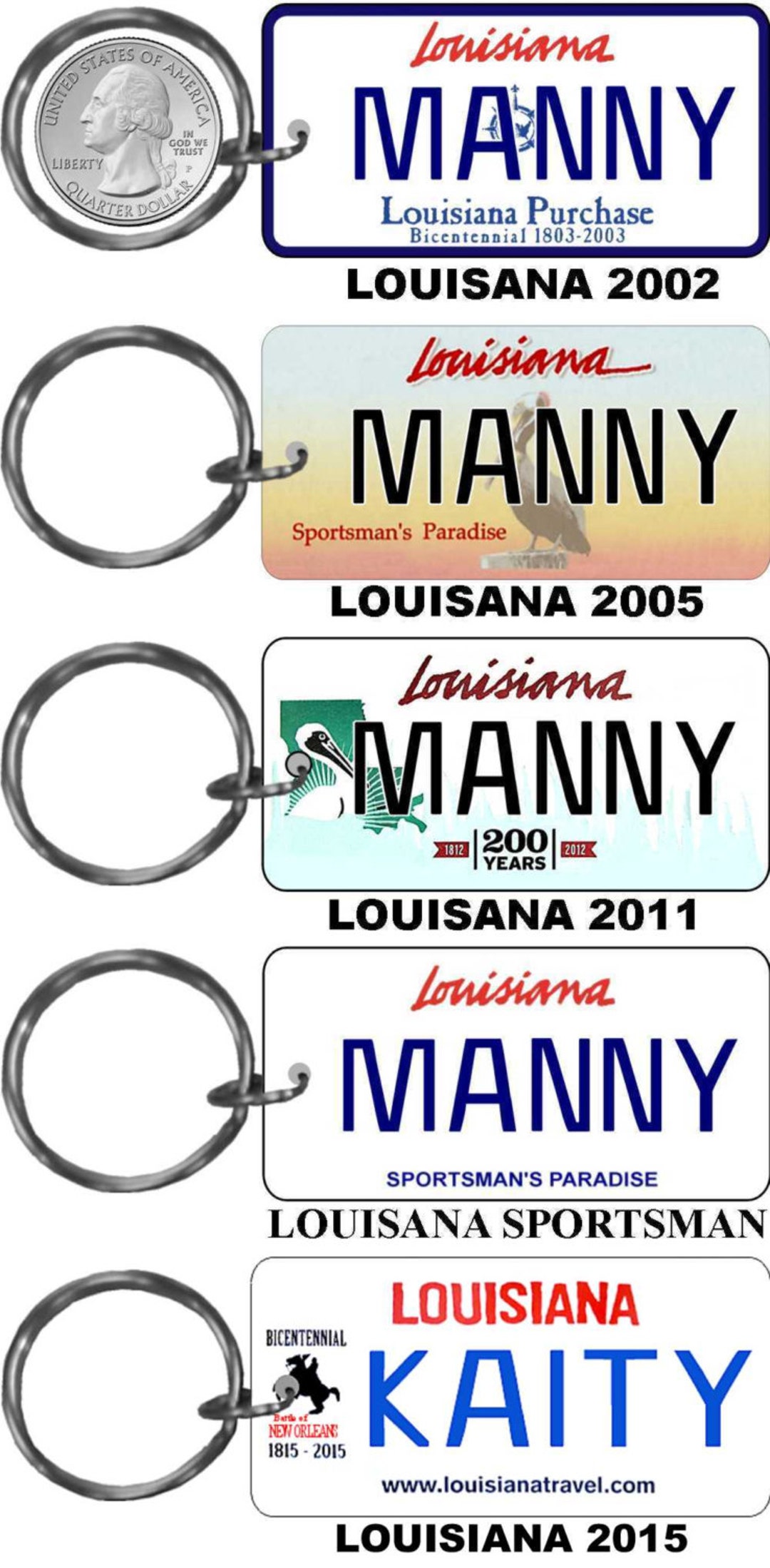500 Louisiana State Vinyl Keychains