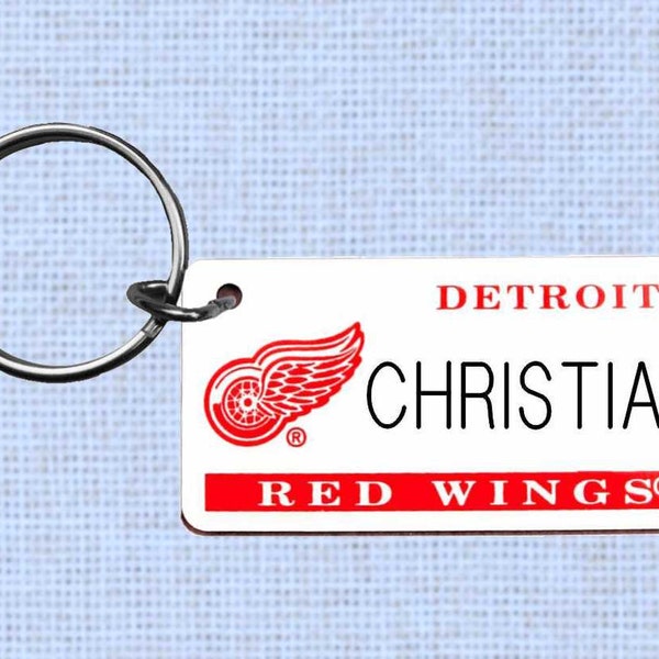 Personalized Detroit Red Wings keychain - key ring