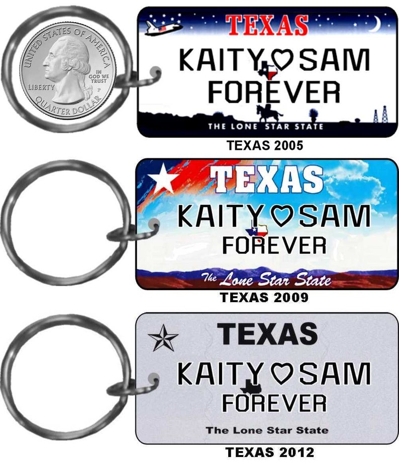Personalized Texas Replica License Plate Keychain Etsy