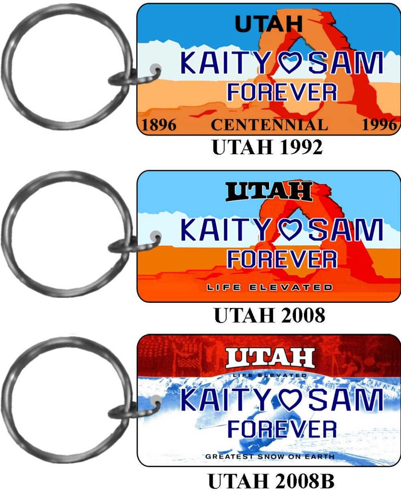 Personalized Utah 1992 2008 2008B replica license plate Etsy