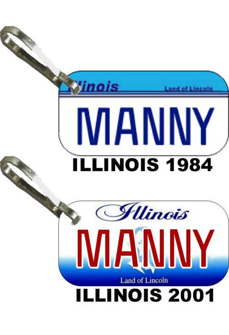 Personalized Illinois Replica License Plate Zipper Pull Etsy