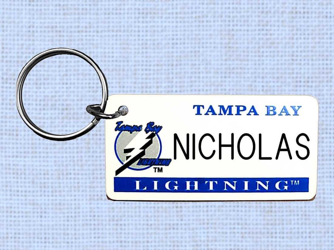 Personalized Tampa Bay Lightning Keychain. Etsy