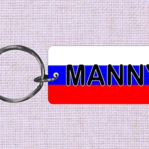Personalized Russia Country flag keychain