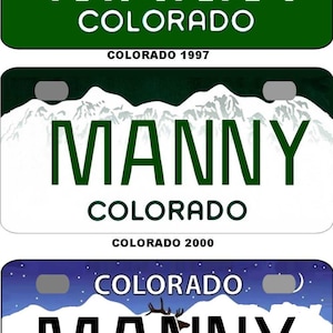 Personalized Colorado BICYCLE replica license plate accessory overlaminated