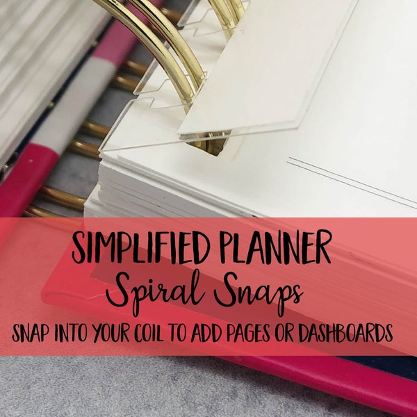 Emily Ley Simplified Planners | Spiral Snaps - set of 5 - Planner Clip | Coil | Dashboard | Planner Pages | Planner Accessory | Bookmark |