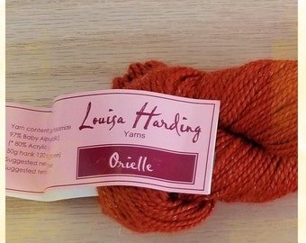Hilo de alpaca Louisa Harding Orielle, Umbria n.° 9, hilo dorado metálico