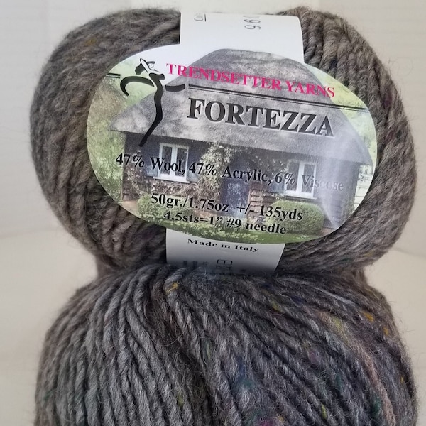 Trendsetter Yarns *Fortezza*  Worsted Weight Wool Blend in color #960 lot 5941. There are 13 Available, Perfect for knit or crochet garments